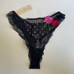 VINTAGE LISE CHARMEL PARIS GLAMOUR NO NOIR THONG NEW W/TAGS SEVERAL SIZES